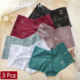 3Pcs/Set Women Fashion Floral Lace Underwear S-XL Girls Panty Intimates