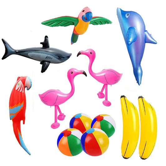 PVC Inflatable Balloon Toys Summer Swimming Pool Beach Hawaii Holiday Party Floating Toys Shark Flamingo Dolphin Banana Balls