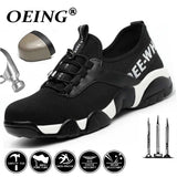 New Men Steel Toe Work Safety Shoes Breathable Reflective Sneaker