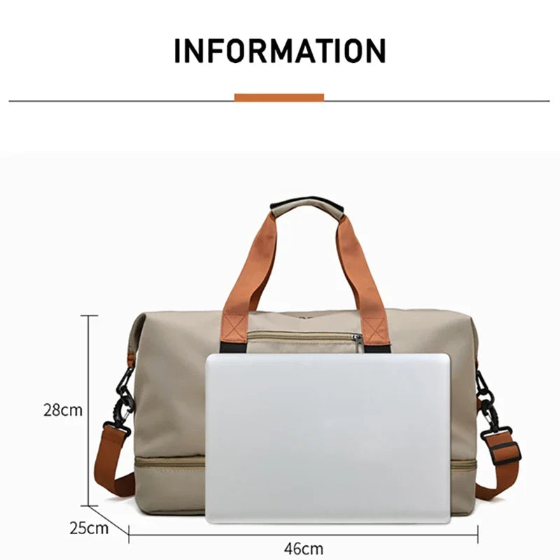 Unisex Large Capacity Travel Tote Bags Women Canvas Travel Handbag Men Sports Shoulder Bag Waterproof Travel Duffle Bag Foldable