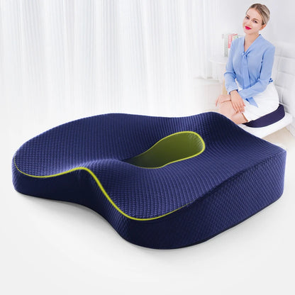 Memory Foam Seat Cushion Support Waist Back Pillow Pad Sets