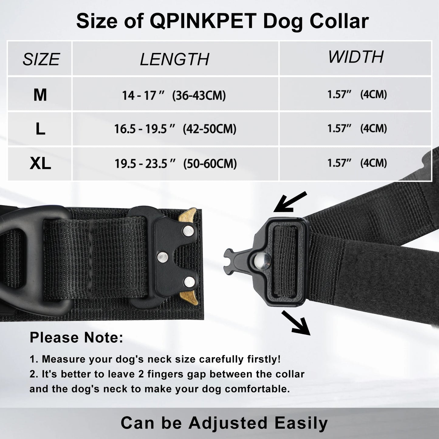 Air Tag Dog Collar with Handle, Metal Buckle for Medium Large Dogs