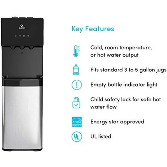 Water Cooler Dispenser, 3- or 5-gallon bottle