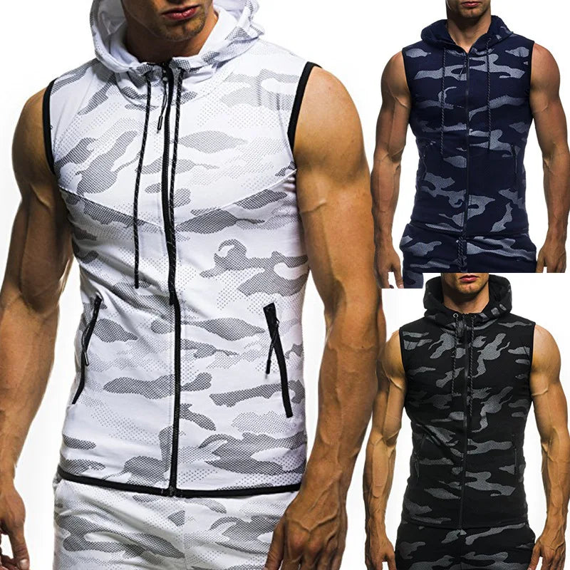 Camouflage Hooded Tank Top