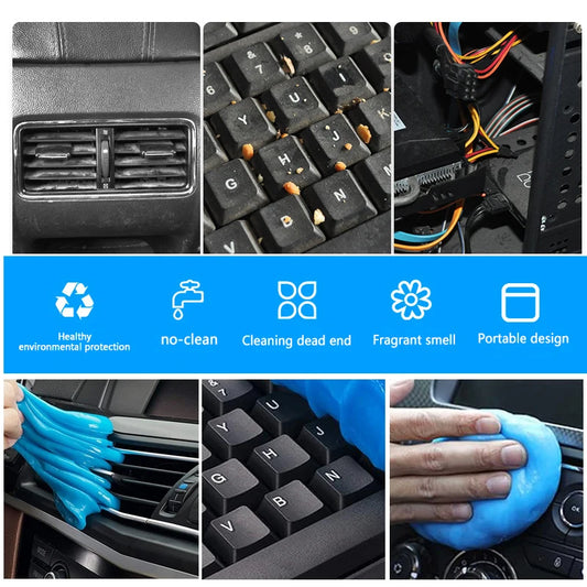 Super Dust Clean Clay Dust Keyboard Cleaner Slime Toys Cleaning Gel Car Gel Mud Putty Kit USB for Laptop Cleanser Glue