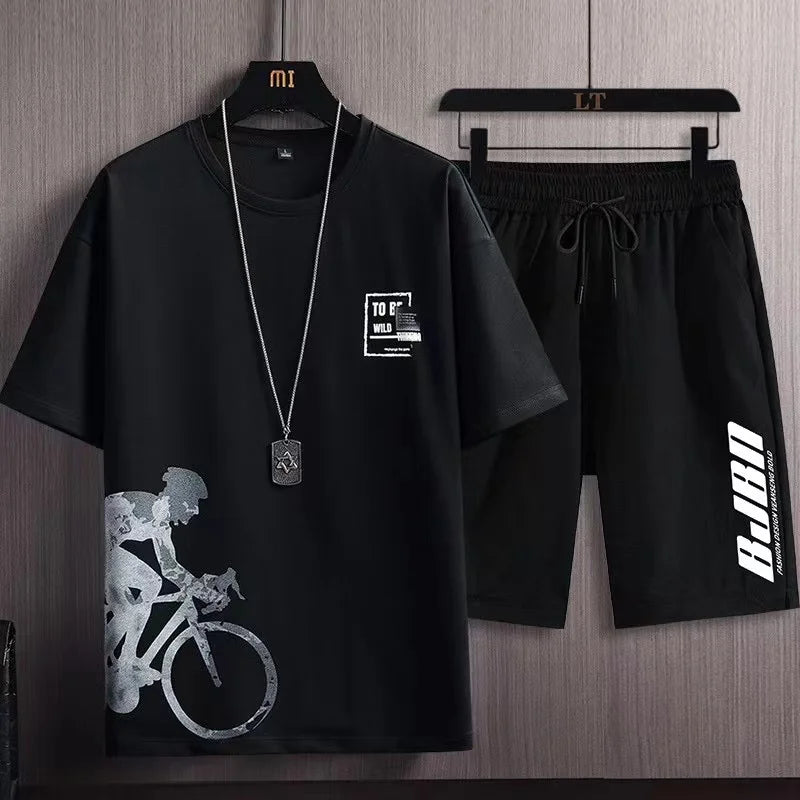 Summer Men's Tracksuit 2 Piece Set Fashion Clothing