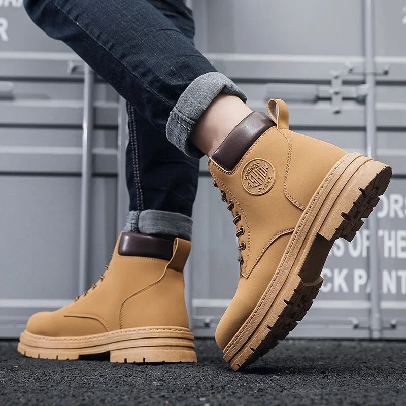 Men High-top Boots Quality Suede Leather Men Boots