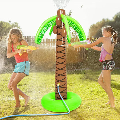 Hawaii Theme Giant Inflatable Coconut Palm Tree Water Spray Summer Beach Hawaiian Aloha Luau Birthday Party Decor Kids Gift Toys