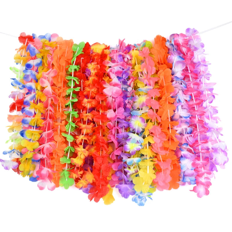 5/10Pc Hawaii Party Leis Flower Wreath Garland Hawaiian Necklace Hawai Floral Wedding Birthday Party Supplies Garland Decoration