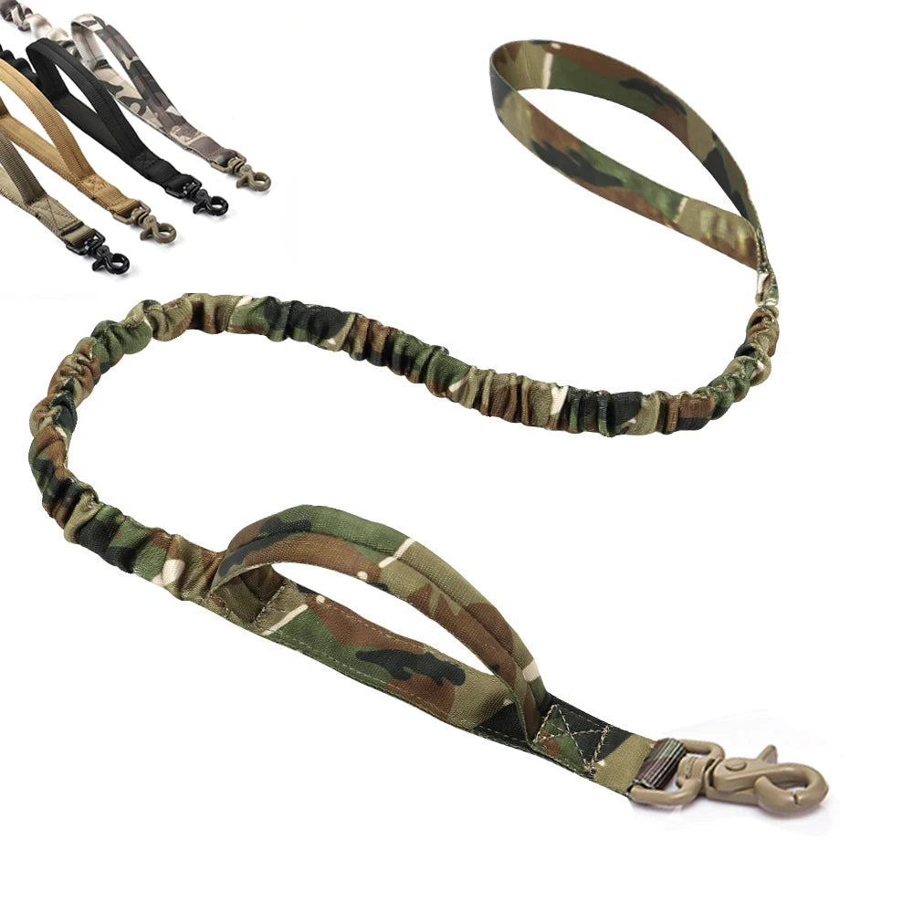 2 Handle Dog Training Leash Tactical Bungee Pet Leash