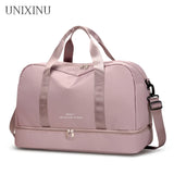 Expandable Travel Duffle Luggage Bag Sports Handbag Fitness Bag Large Capacity Women's One Shoulder Weekend Overnight Bag