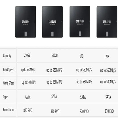 Samsung SSD 870 Evo 1 TB 2 TB 250GB 500GB Internal Solid State Disk HDD Hard Drive