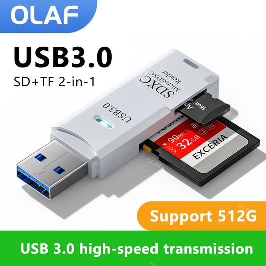 USB 3.0 Card Reader Micro SD TF Memory Card Reading Adapter High Speed 2 IN 1