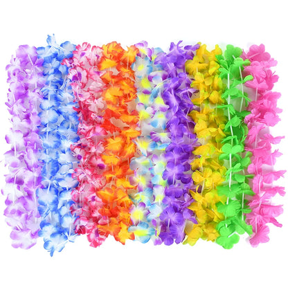 5/10Pc Hawaii Party Leis Flower Wreath Garland Hawaiian Necklace Hawai Floral Wedding Birthday Party Supplies Garland Decoration