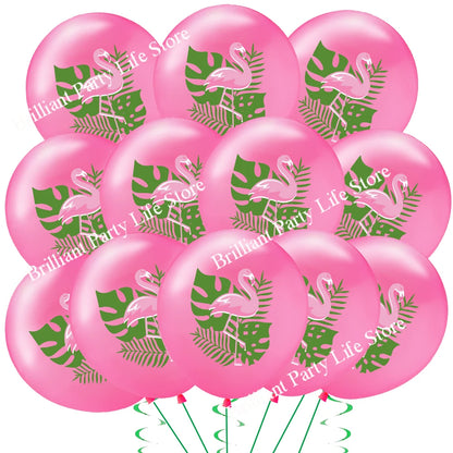 12inch Lots Summer Party Balloons Hawaii Flamingo Balloons Tropical Beach Party Supplies Hawaii Birthday Party Decorations