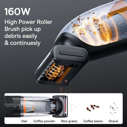 Cordless Portable Auto Vehicle Vacuum With LED Light