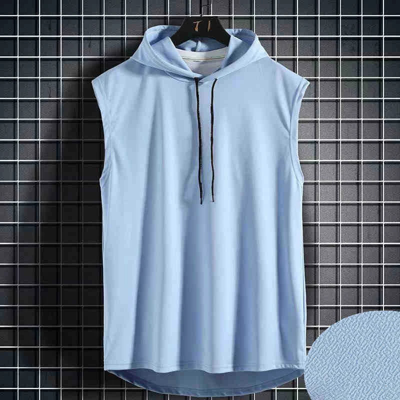 Men Women Hooded Tank Top Vest Sportswear Sleeveless Shirt Hoodie