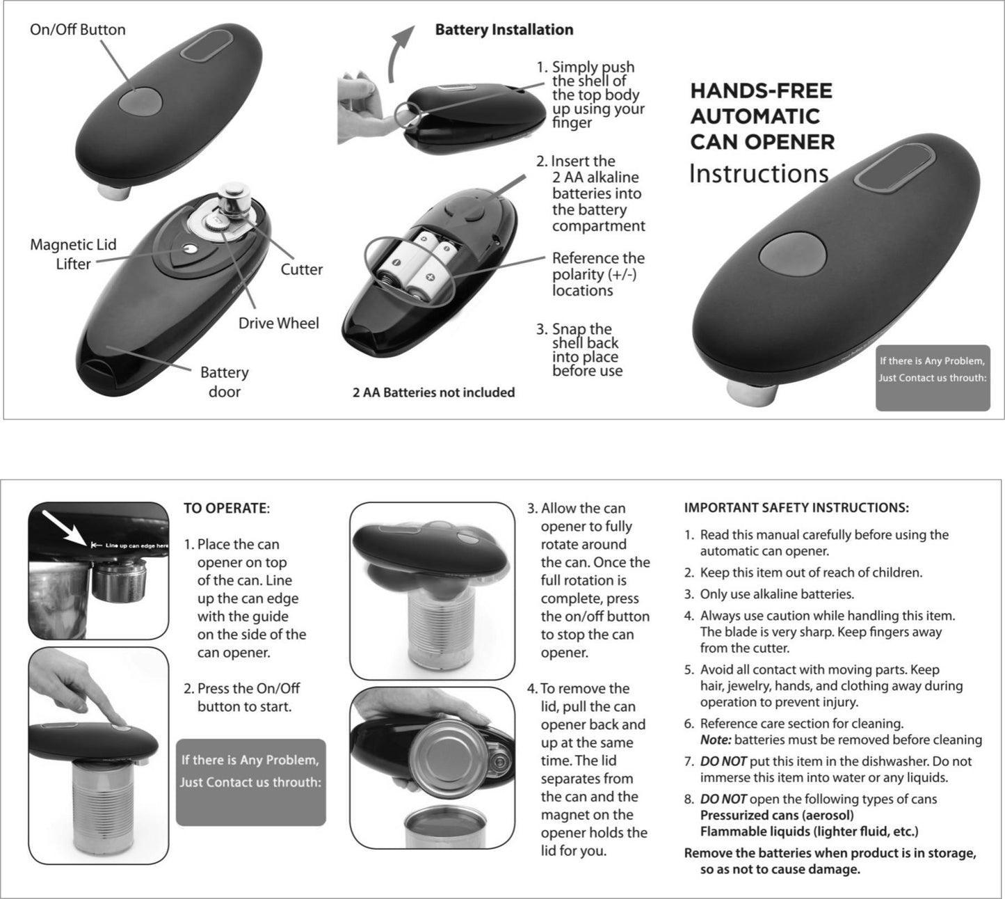 Auto Electric Can Opener Tool Gadgets